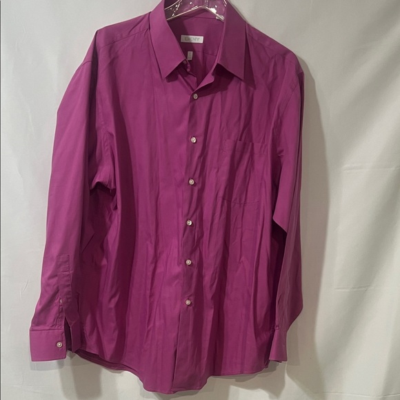 DKNY Men's Bold Purple Dress Shirt - Picture 1 of 4